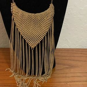 Gold string necklace
